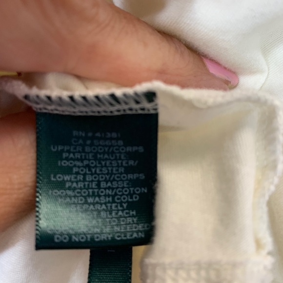 Lauren Ralph Lauren Cream Mesh Yoke Top XL - Picture 6 of 7